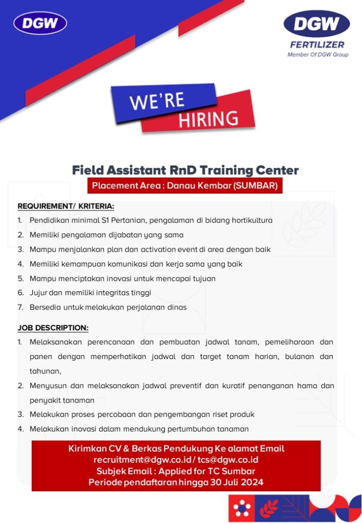 Lowongan-Fieldp-assistant-training-center